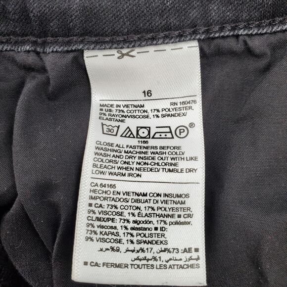 Old Navy Womens 16 Rockstar Super Skinny Ankle Mid Rise Black Jeans Pre-Owned - Picture 4 of 5